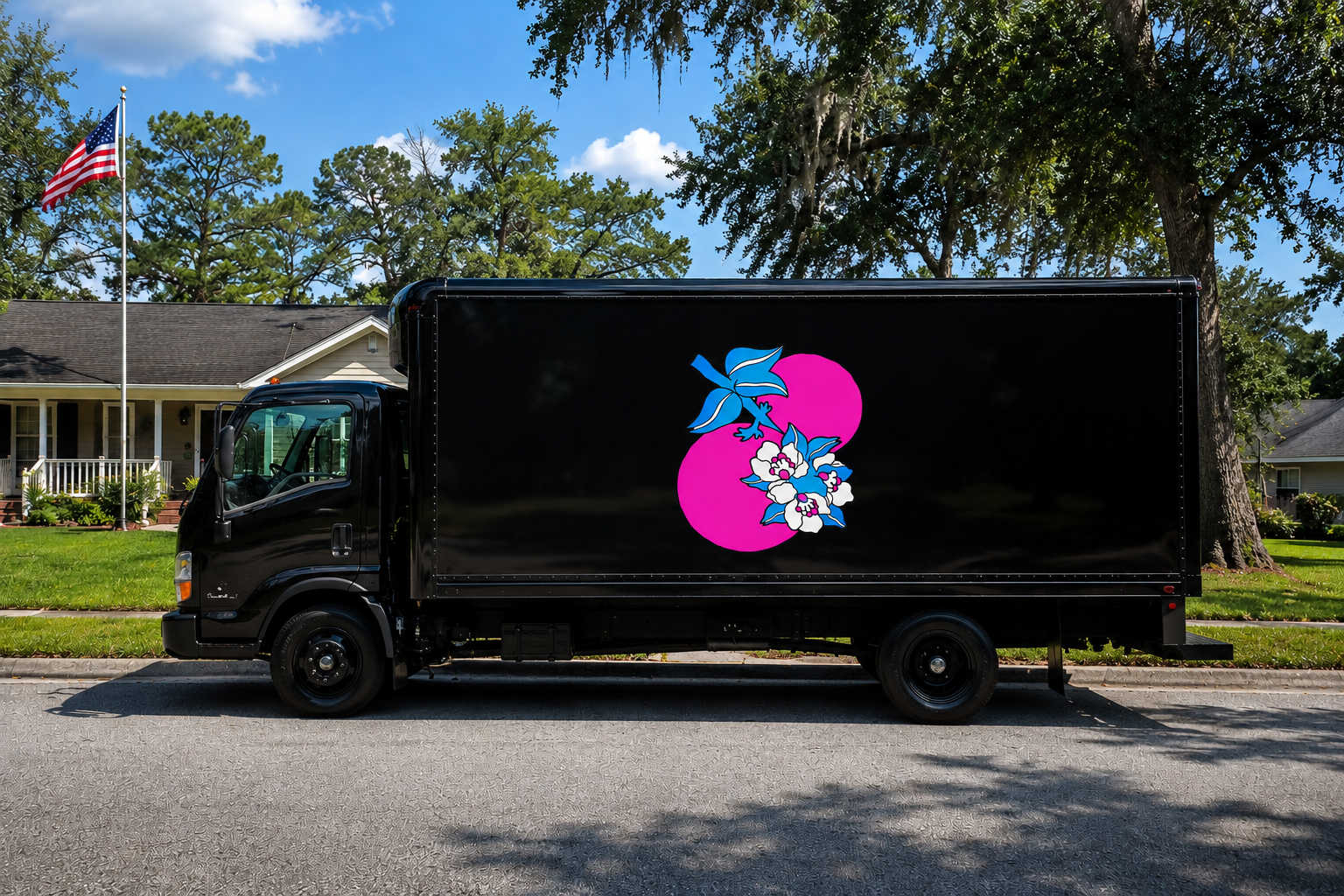 Junk 904 company truck parked in a Jacksonville neighborhood